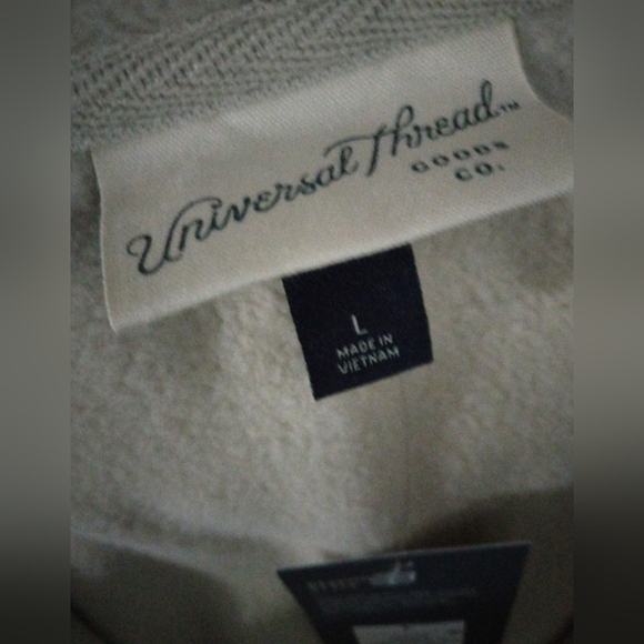 Nwt Universal Thread Cropped Zip Up Hoodie Women's Large Beige - Picture 4 of 5